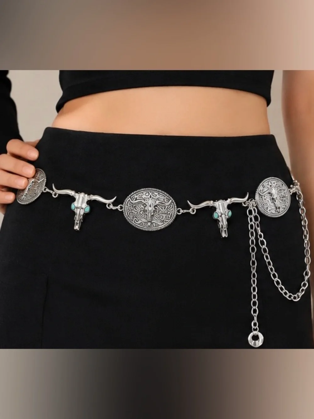 Western Gold Concho Chain Belt